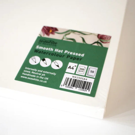 Seawhite A1+ 350gsm Watercolour Hot Pressed Paper - 25 sheets