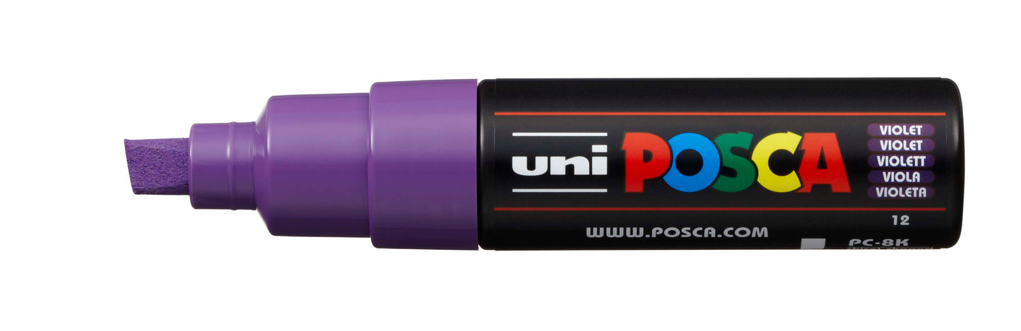 Uni Posca Paint Marker Broad Chisel, 8mm Tip - PC-8K