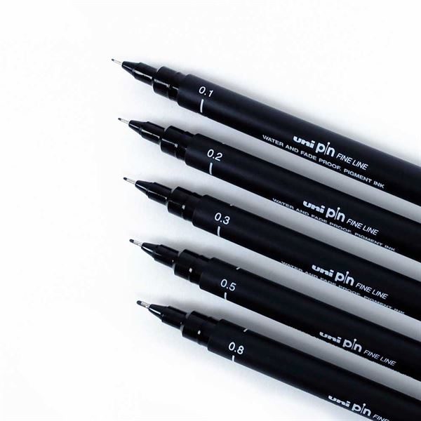 Uni Black Fineliner, Individual Size, Box of 12
