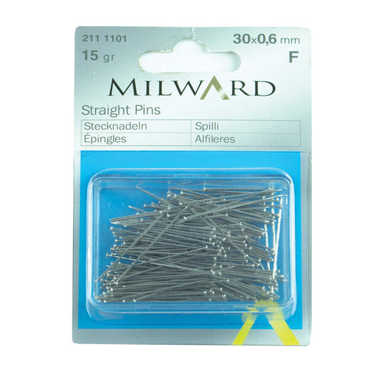 Dressmaker's Steel Pins: 30 x 0.6mm
