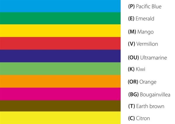 Tropical Paper, Individual Colour