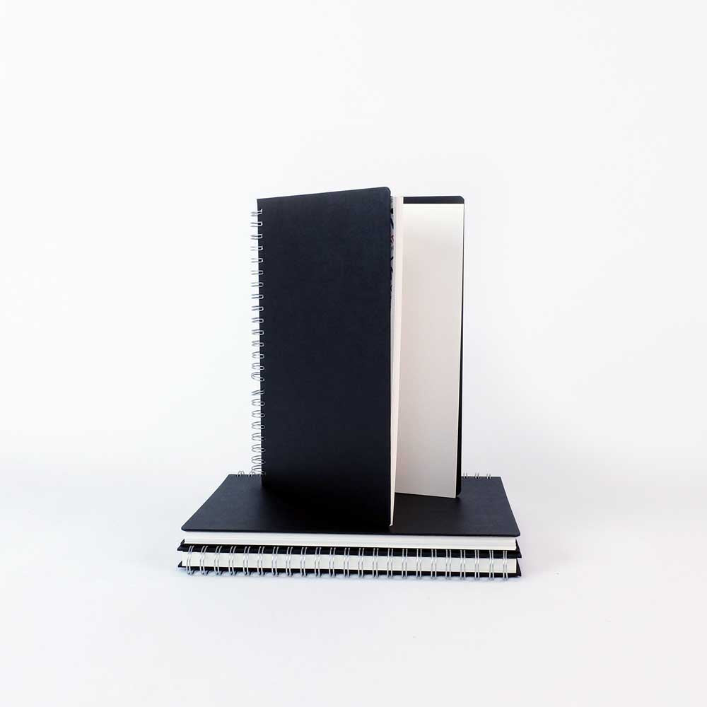 "A"-Size Black Poplin Cover, White Paper