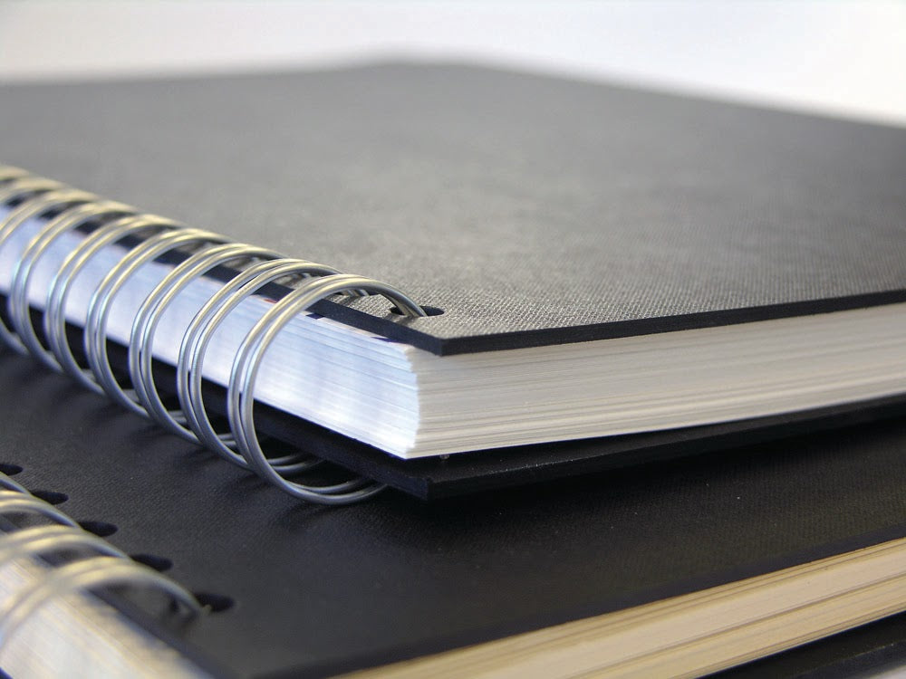 "A"-Size Black Poplin Cover, White Paper